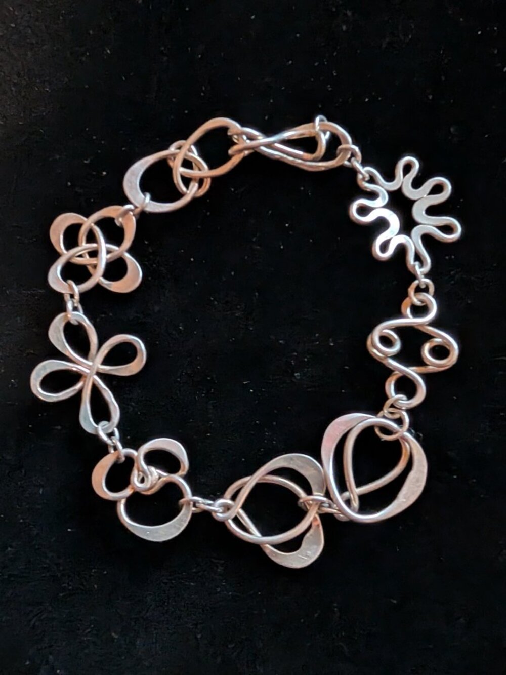 Women's Sterling Silver Crazy Link Bracelet 8"